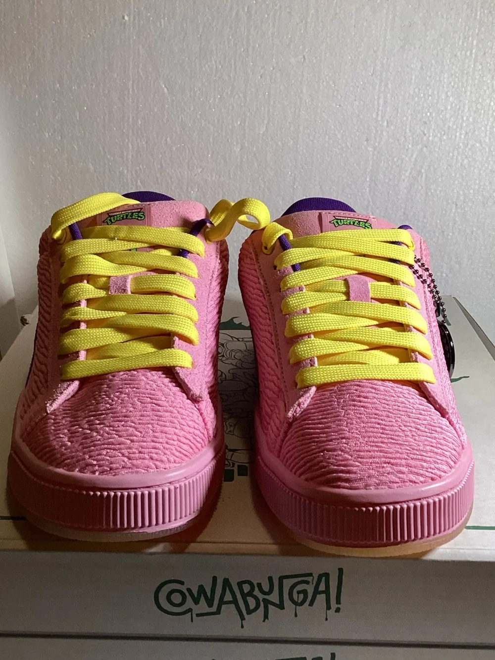 Puma Pink Sneakers with Yellow Laces